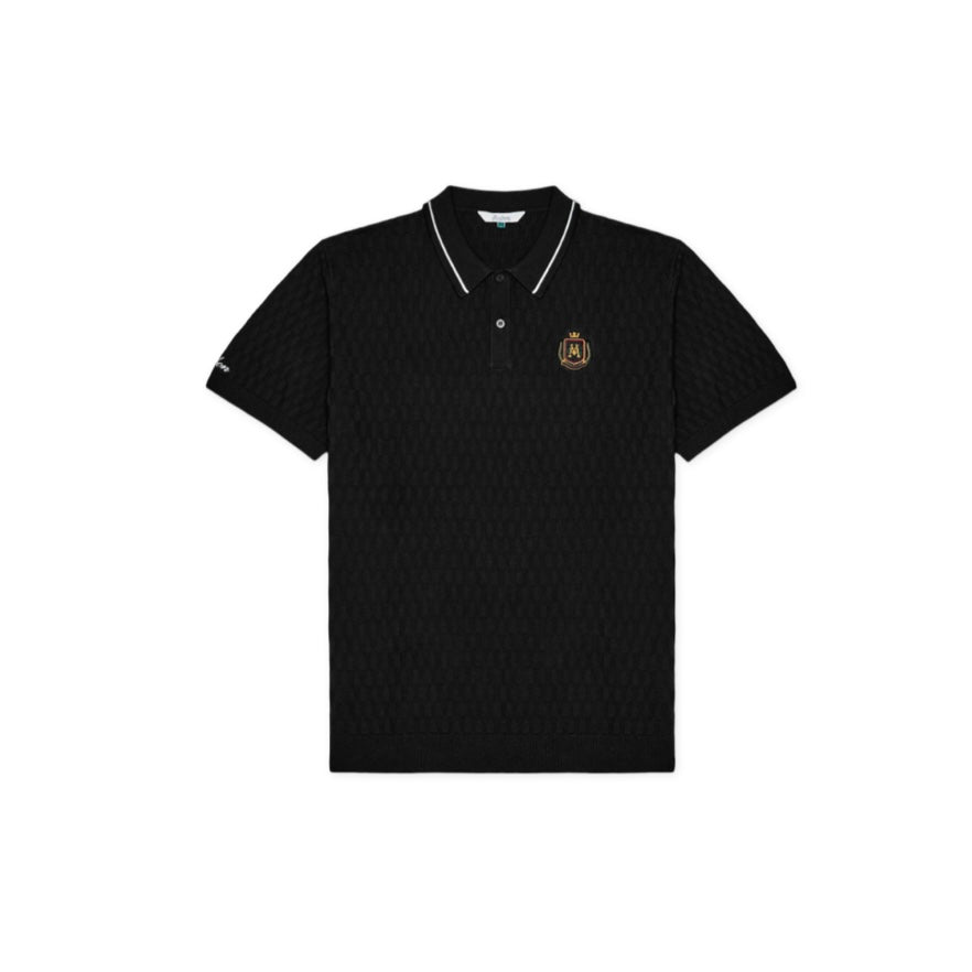 MALBON Crest Knit Polo