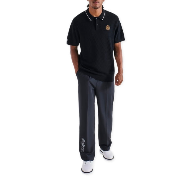 MALBON Crest Knit Polo