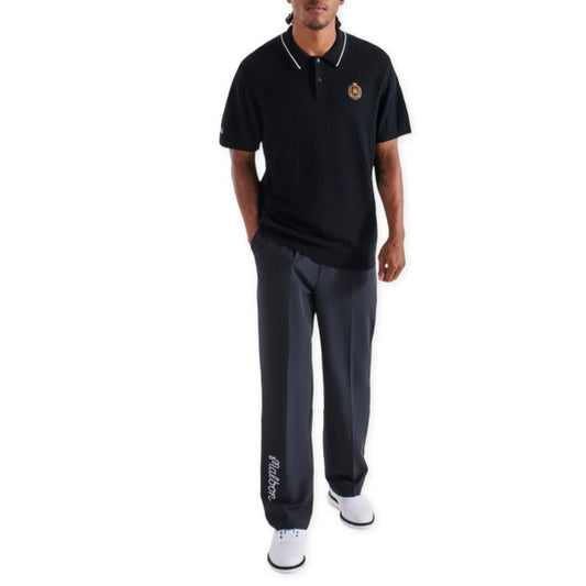 MALBON Crest Knit Polo