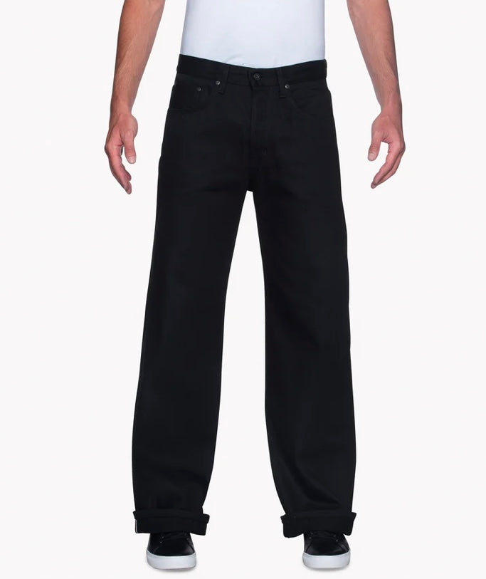 NAKED & FAMOUS Strong Guy Solid Black Selvedge