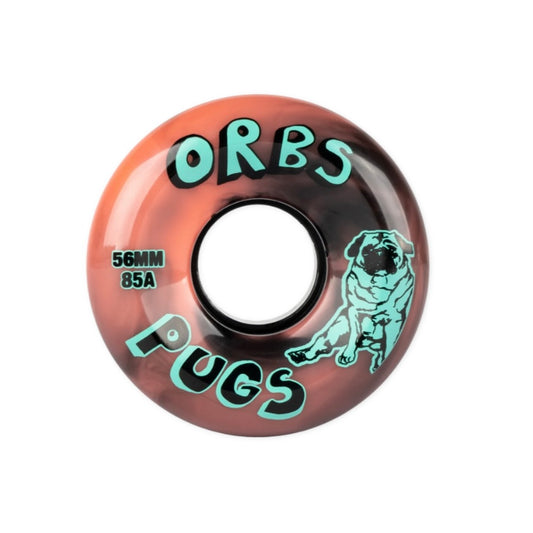 ORB PUGS Conical coral/black swirl wheels 56mm