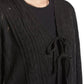 BRIXTON Cropped Pointelle Tie Cardigan