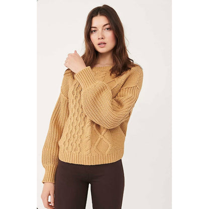 FREE PEOPLE dream cable crew sweater